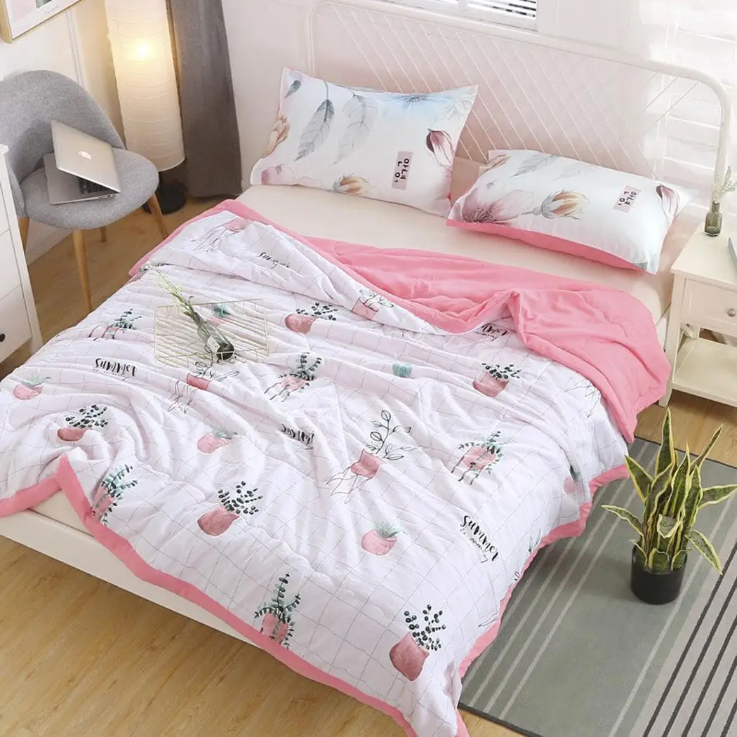 

3PCS Home Textile Print Bed Quilt Rectangle Pillowcase Soft Double Modern Style Pillowcase Bedding Set Home Bedroom Accessories