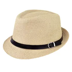 Для мужчин женская шляпа-федора соломенный джазовый Панама летняя бейсболка летняя пляжная Панама Кепки WHShopping