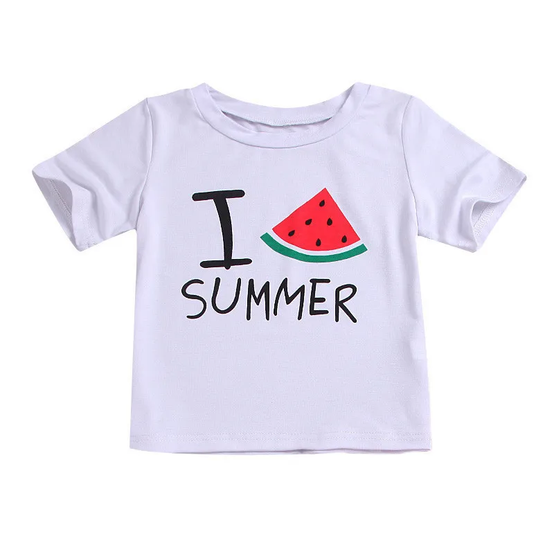 Kids Girls Summer Outfits Short-Sleeved I Love Summer Printed Tops T-Shirt+Watermelon Tassels Shorts 2Pcs Girl Sets Kids Girls Summer Outfits Short-Sleeved I Love Summer Printed Tops T-Shirt+Watermelon Tassels Shorts 2Pcs Girl Sets