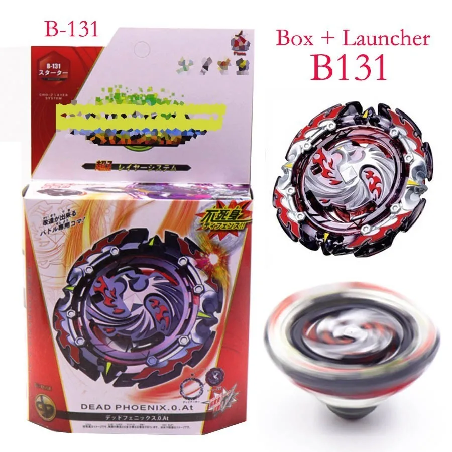 

The latest 41 models Spinning mechanism blade explosion B131 B129 128 with Launcher and metal box Plastic 4D gift children toys