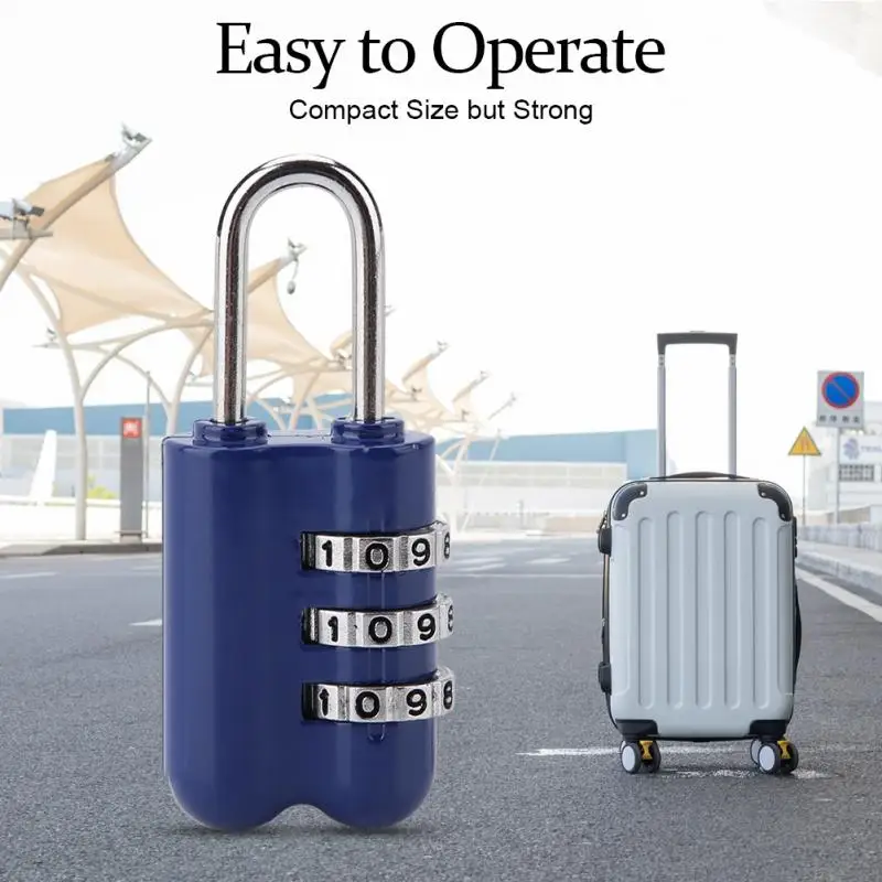 

3-Digit Combination Password Lock Zinc Alloy Luggage Padlock Coded Lock Anti Theft Padlock candado