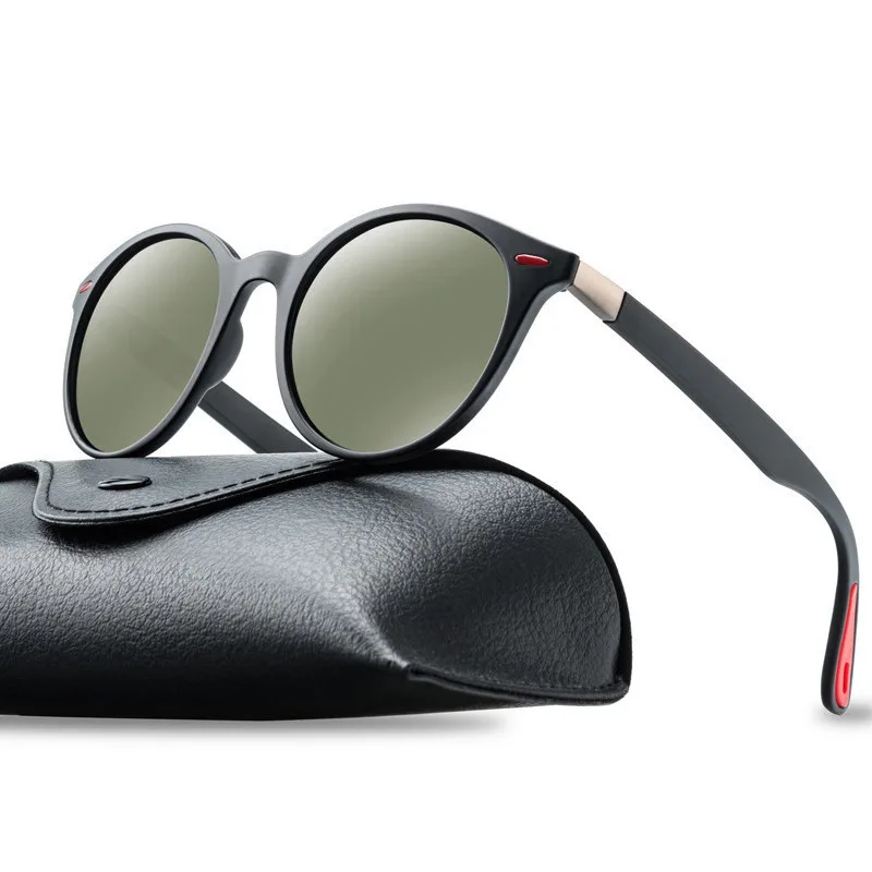 

DESIGN Men Women Classic Retro Rivet Polarized Sunglasses TR90 Legs Lighter Design Oval Frame UV400 Protection
