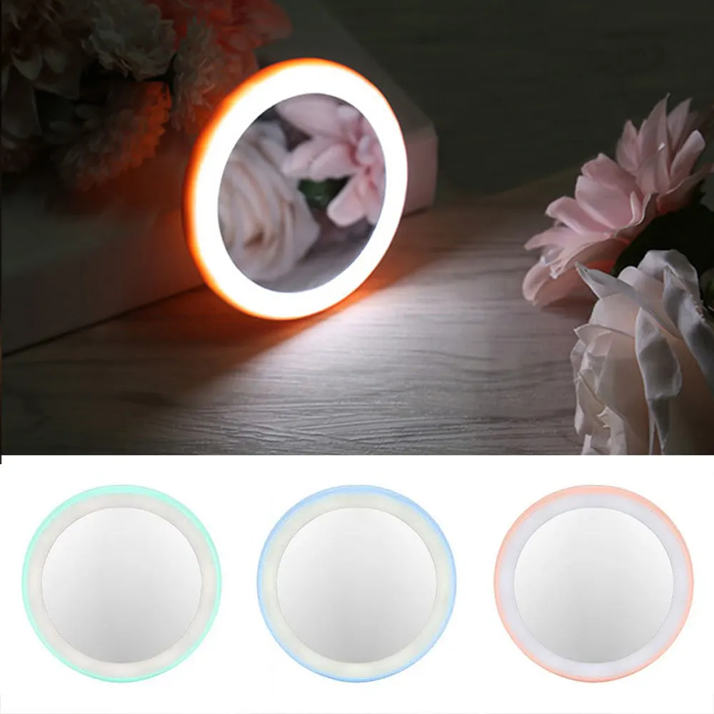 

1Pcs Portable LED Cosmetic Lighted Mini Makeup Mirror Compact Travel Portable Lighting Makeup Mirror