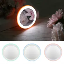 1Pcs Portable LED Cosmetic Lighted Mini Makeup Mirror Compact Travel Portable Lighting Makeup Mirror wholesale folding desk type led cosmetic mirror portable makeup mirror with support for dressers