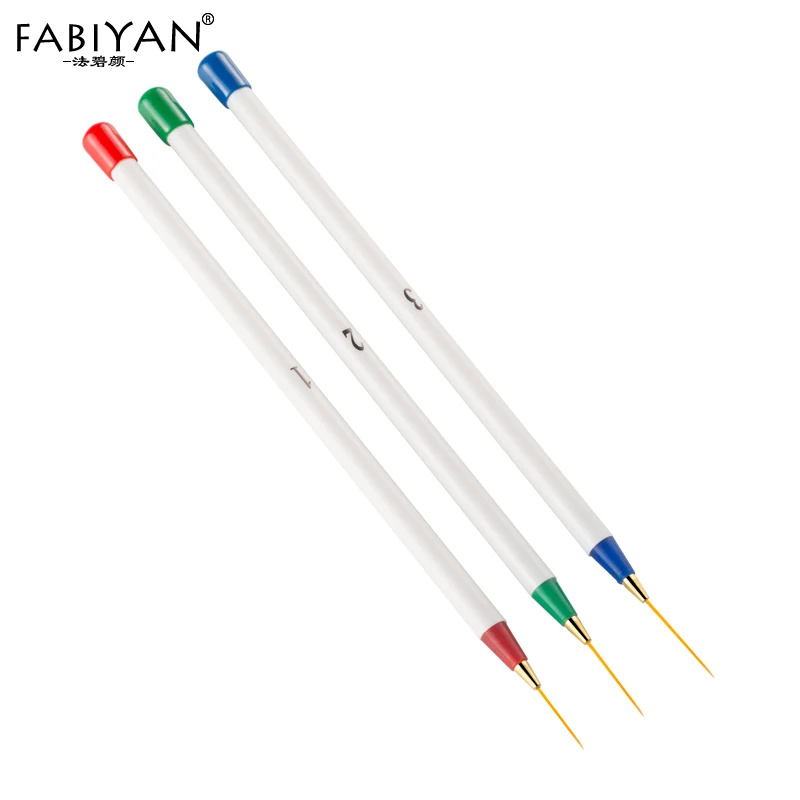 Wholesale 3pcs Tiny Tips Paint Liner Drawing Painting Pen Brush Acrylic Nail Art Manicure Detailed Design Tool Set 5