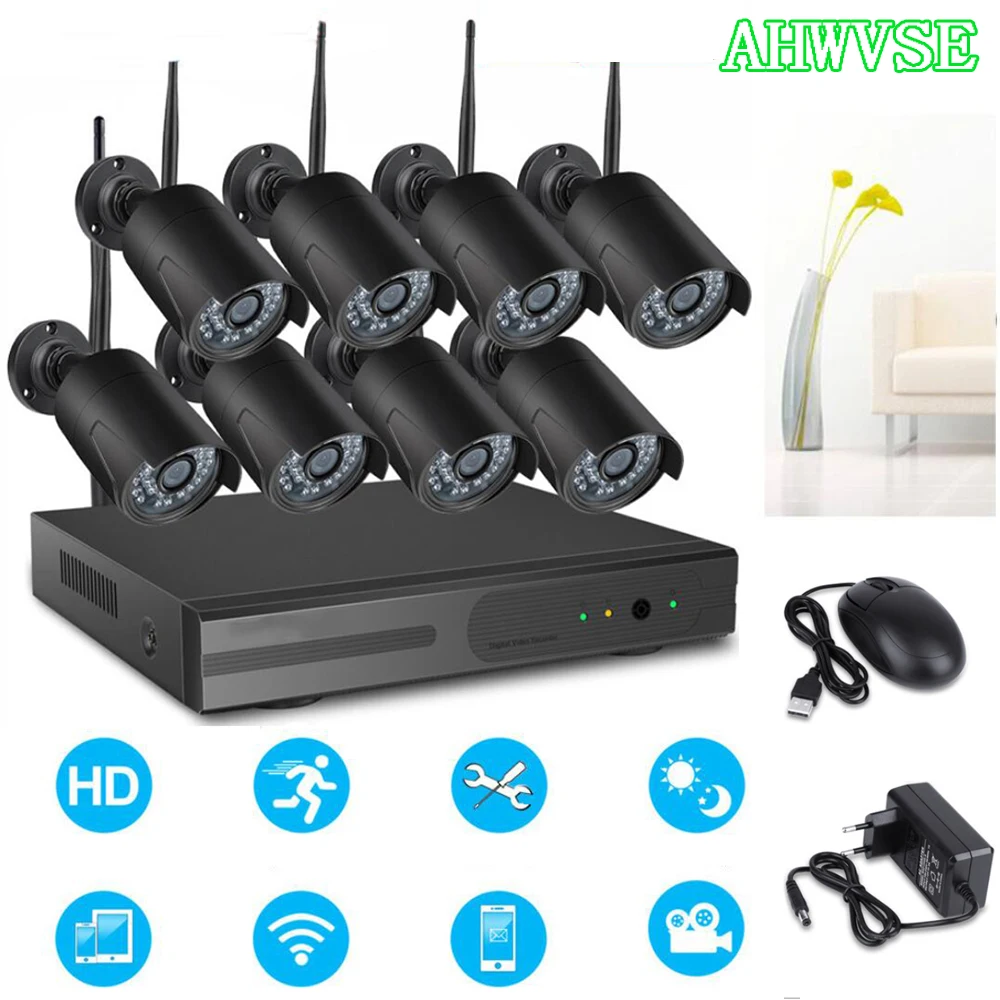 2MP 1080P CCTV System 8ch HD Wireless NVR kit 2TB HDD Outdoor IR Night Vision IP Wifi Camera Security System Surveillance 2MP 1080P CCTV System 8ch HD Wireless NVR kit 2TB HDD Outdoor IR Night Vision IP Wifi Camera Security System Surveillance
