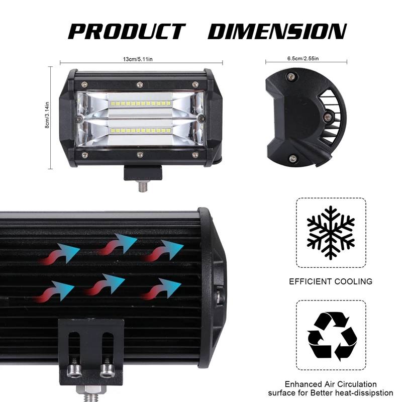 Ceny 5 Cal 240W dwurzędowe Flood Bar 24000 lumenów jazdy mgła Led Off światła drogowe dla ciężarówek Je ep Atv Utv Suv Boat Marine, 1Pc