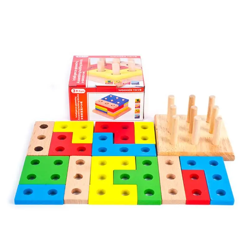 Деревянная доска-головоломка для маленьких детей, развивающая головоломка для детей