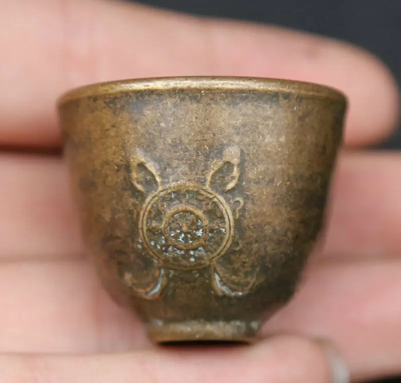 

Collect Chinese Fengshui Bronze Small Xuan De Wealth Tumblerful Cann Cup Bowl