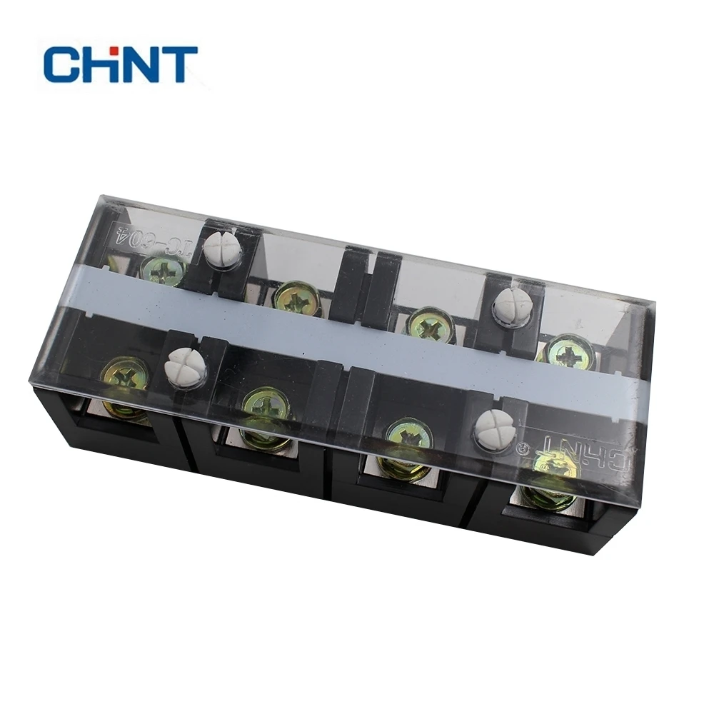 

CHNT High Temperature Resistance Connection Terminal Row TC-604 Electric Current 60A 4P Connector TC604 Copper Paper