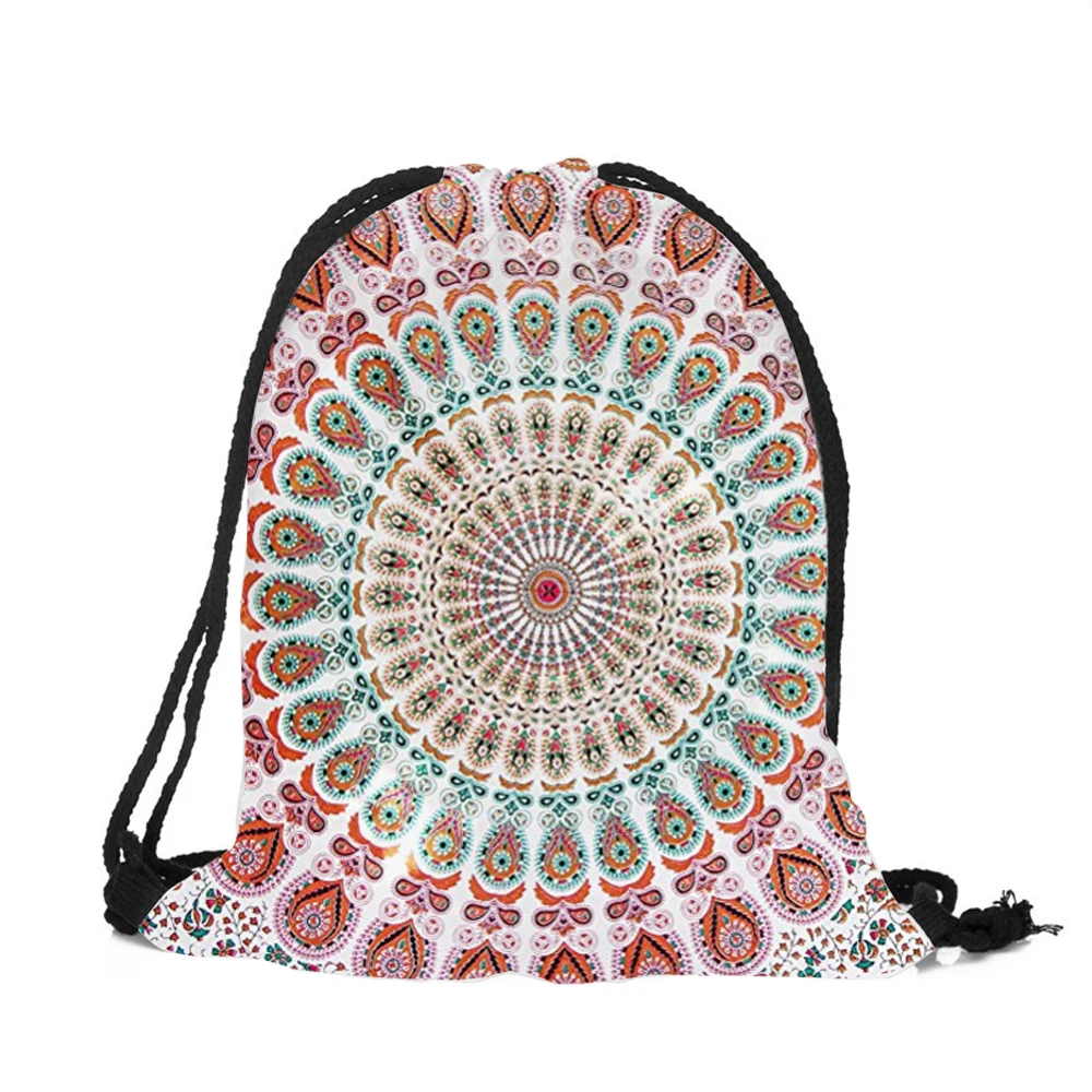 Мандала Цветочный Печать Drawstring Рюкзак 2018 новый модный рюкзак для мужчин и женщин