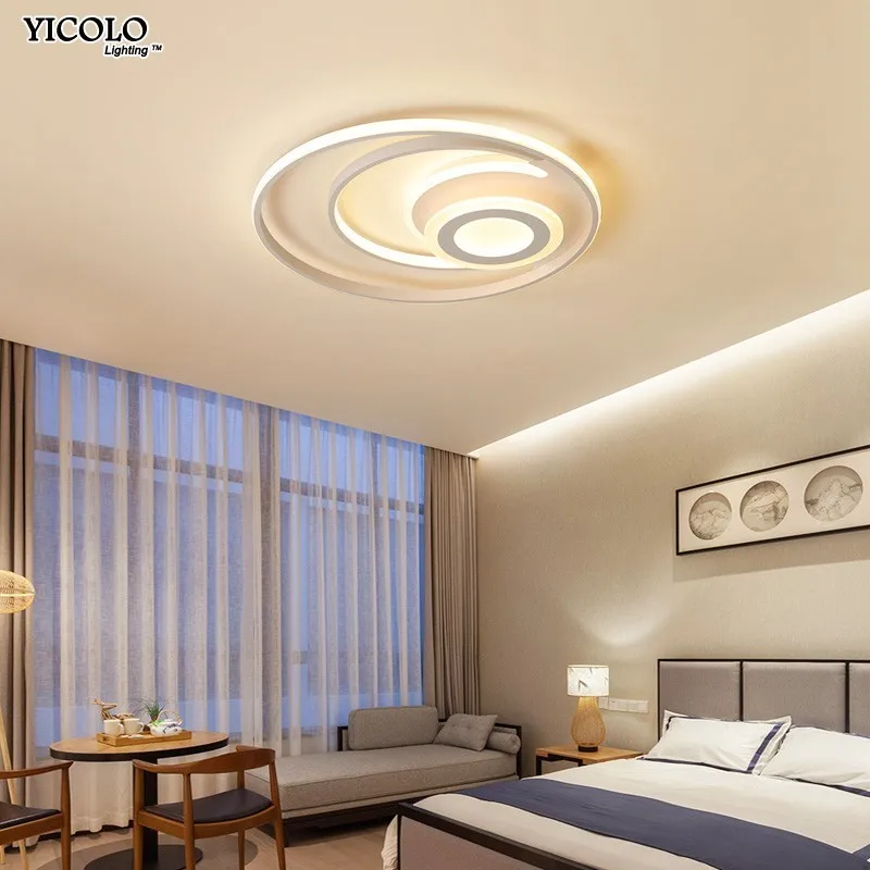 

Modern New Led Ceiling Lights For Living Room Bedroom Luminarias Parasala Dimming 1/3 Heads Circle Ceiling Lamp Deckenleuchten