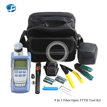 

Fiber optic 9 in 1 Tool kits 10MW Visual Fault Locator,Cleaver SKL-6C,Power Meter 70dBm~+10dBm,Stripper CFS-2 & Plier For Miller