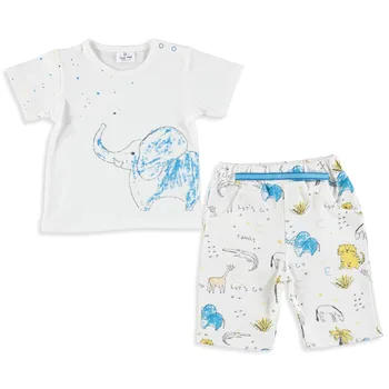 

Luggi Blue Elephant Baby Tshirt Shorts Set