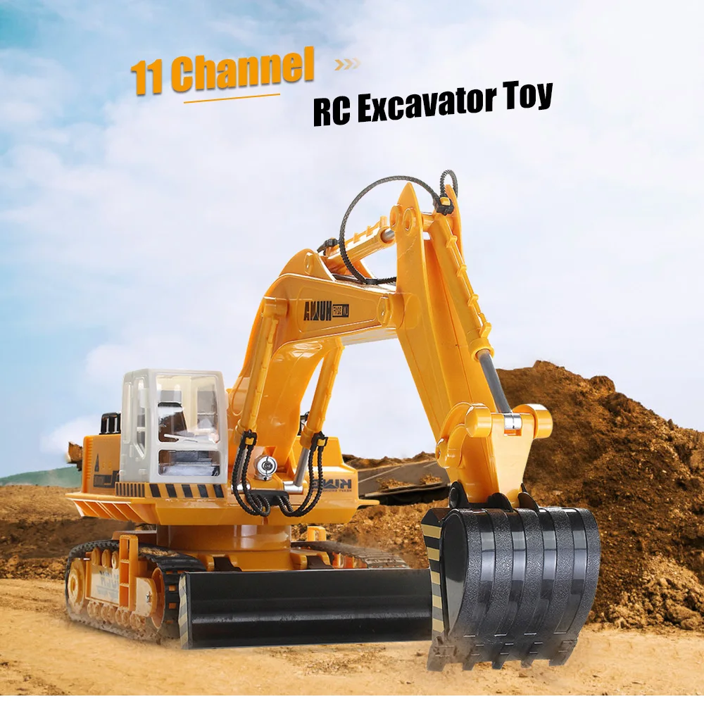 

New HUI NA TOYS 310 RC Cars 11 Channel Wireless Remote Control Excavator Toy Supports Multiplayer Excavators 30M Remote Distance