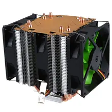 LANSHUO из чистой меди 4 тепловые трубки для 1366 1155 775 Intel/AMD Многоплатформенный процессор радиатор 3 провода без светильник три вентилятора