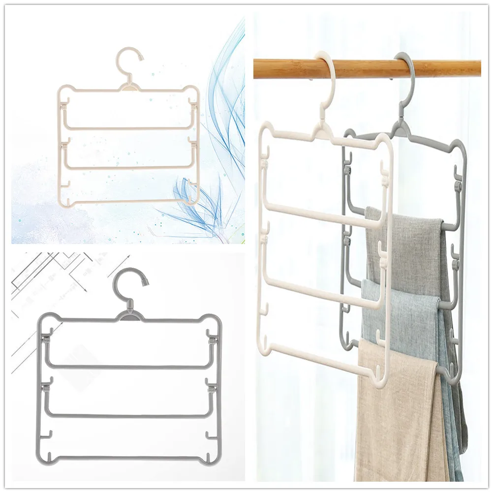 Multi Layers Plastic Pant Slack Hangers Swing Arm Pants Hangers Closet