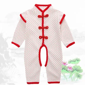 

Chinese style baby's jumpsuit with cotton slip-on opening