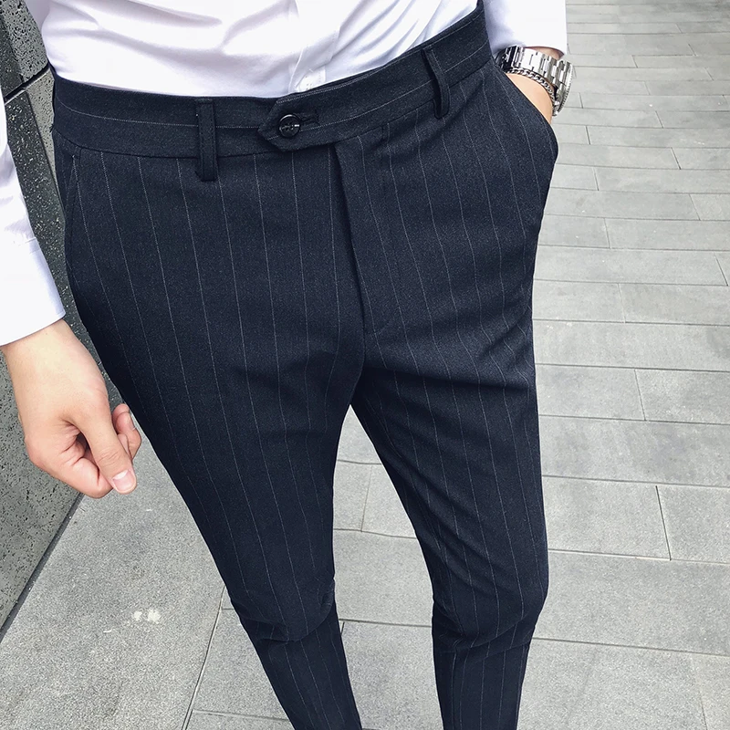 Black Grey 5 Color Men Formal Pant New Dress Pants Slim Fit Pantalon ...