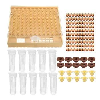 

Promotion! Beekeeping Cup kit 100 Cell Cups Bee Tool Set Queen Rearing System Bee Complete Catcher Cage Apiculture Helper