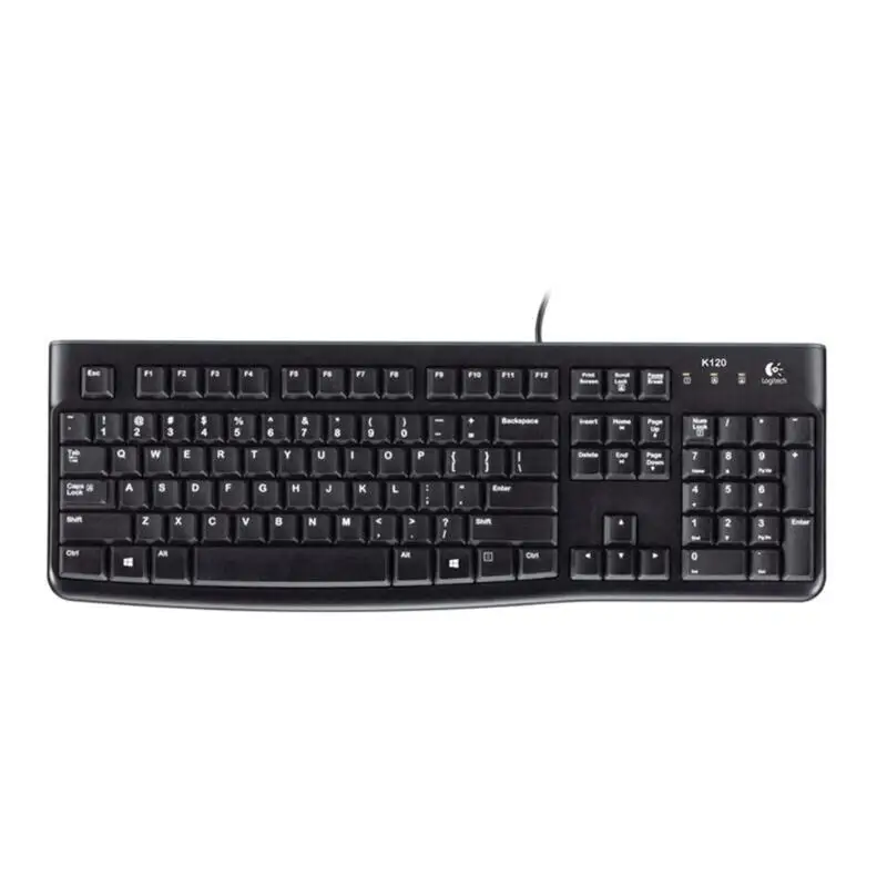 

Logitech K120 USB Wired 108 Keys Keyboard Ultra-thin Spill-Resistant Keyboard with Adjustable Tilt Bracket for Desktop Laptop PC