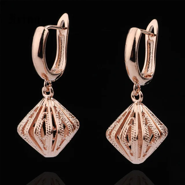 

New Long Earrings For Women Unique Fine Wedding Simple Fashion Jewelry 585 Rose Gold Earrings