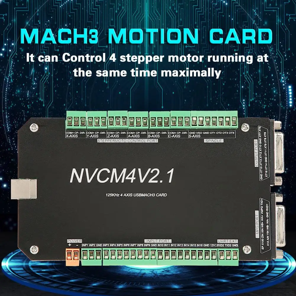  NVCM controlador CNC de 4 ejes MACH3 Tarjeta de tarjeta de interfaz USB para Motor paso a paso nuev