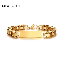 Мужская византийская цепочка ID браслет персонализированный логотип тег топ нержавеющая сталь на заказ бразильские мужские ювелирные изделия оптом