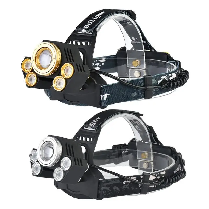 

T6+XPE LED Headlight Rotating Zoom 4 Modes 10W Flashlight Torch Headlamp for Camping / Fishing with USB Cable