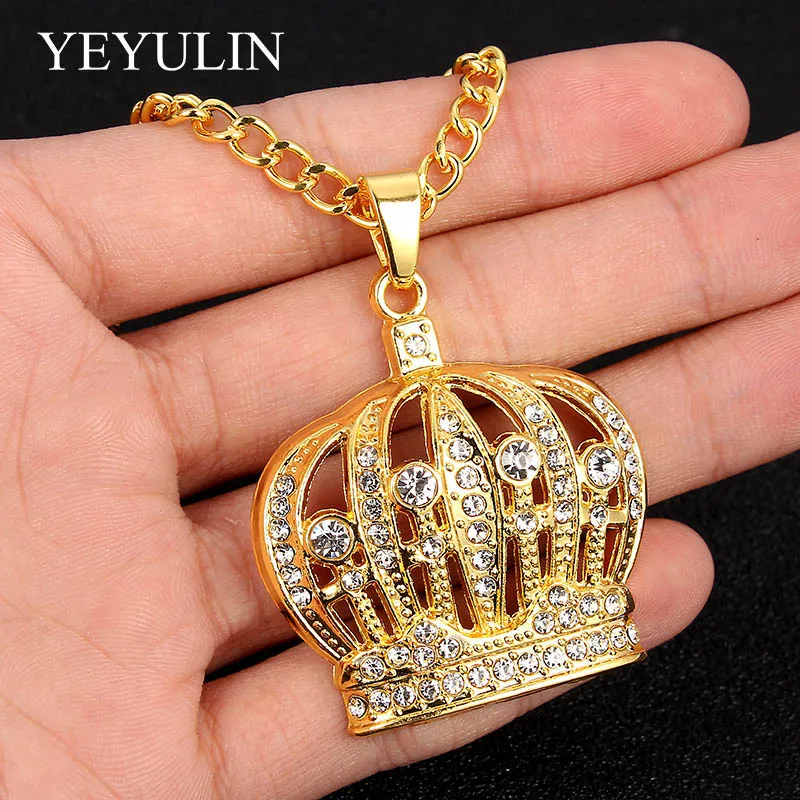 Sterling Silver Womens 1mm Box Chain Queen Of Shopping Crown Pendant Necklace