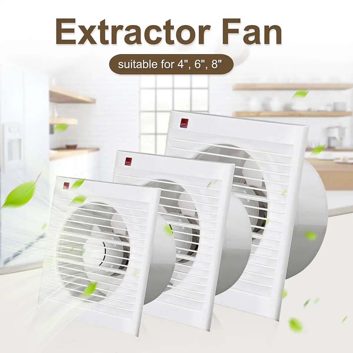 Günstige 4Inch 6 Inch 8 Inch Wasserdicht Stumm Bad Dunst Exhaust Fan Fenster Für Küche Wc Belüftung Fans