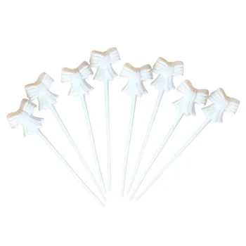 

100 pcs Foil Balloons Rods Plastic Bowknot White Balloon Sticks Balloon Holder for Birthday Wedding Party Valentines Day