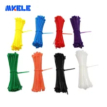 CE UL ROHS Self-locking Nylon Plastic Cable Tie Zip Wire Tie 3*100mm 100pcs/bag 8 Colors Nylon 66 Fasten Wire Wrap Strap self tie front wrap tee