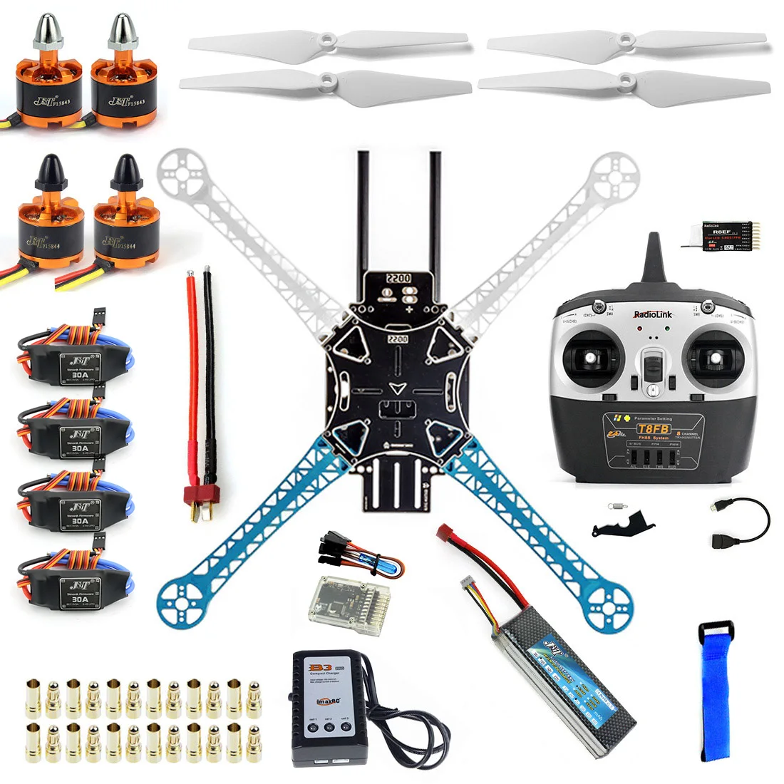 DIY Сделай Сам Дрон QQ контроллер версия Radiolink T8FB 2,4 г TX& RX S500-PCB мульти-ротор рамка полный комплект двигатель ESC F08191-K