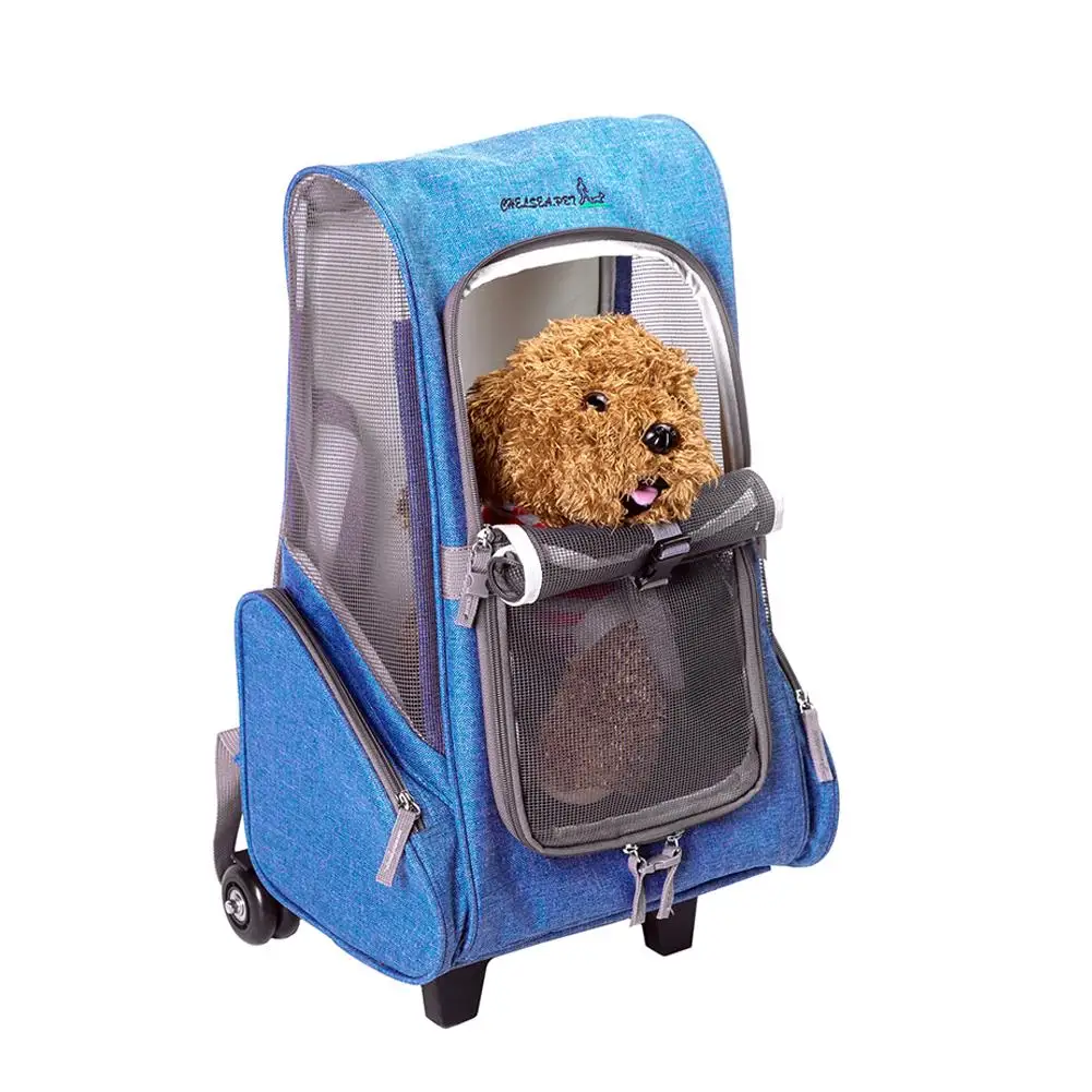 

Multi-functional Pet Stroller Breathable Mesh Portable Pet Cart With Detachable Pulley For Outdoor With Air Shipping Standards