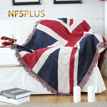 

Sofa Throw Blanket 130x180cm Blending Fabric USA UK Flag Geometric Pattern Knitted Bed Spread Couch Coverings Quilt Throws