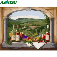AZQSD DIY картина маслом по номерам пикник пейзаж ручная роспись холст настенная картина украшение дома стены искусства K760