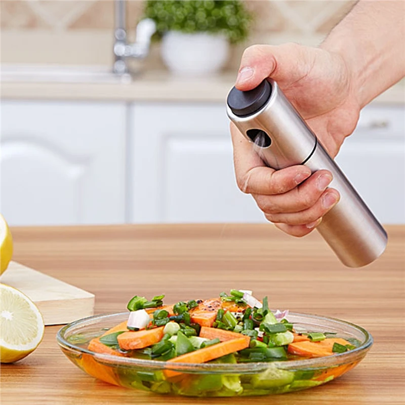 

1PC Stainless Steel Olive Pump Spray Empty Bottle Oil Sprayer Oiler Can Pot BBQ Barbecue Salad Cooking Cookware kitchen Tools