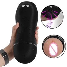 10 Speed Masturbator for Men Aircraf Cup Girls Realistic Vagina Artificial Pussy Male Masturbation Cup Adult Sex Toys for Men A3