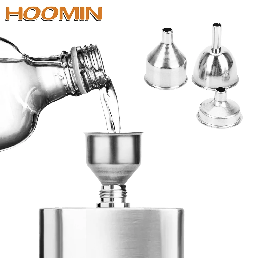 

HOOMIN Mini Stainless Steel Bar Wine Flask Funnel for Filling Hip Flask Narrow-Mouth Bottles Small Mouth Funnels