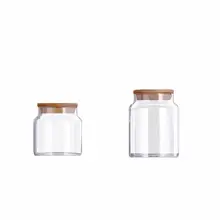 Стеклянная банка для хранения, Герметичная Бутылка для хранения зерна с бамбуковой крышкой, баночки для чая с ароматом