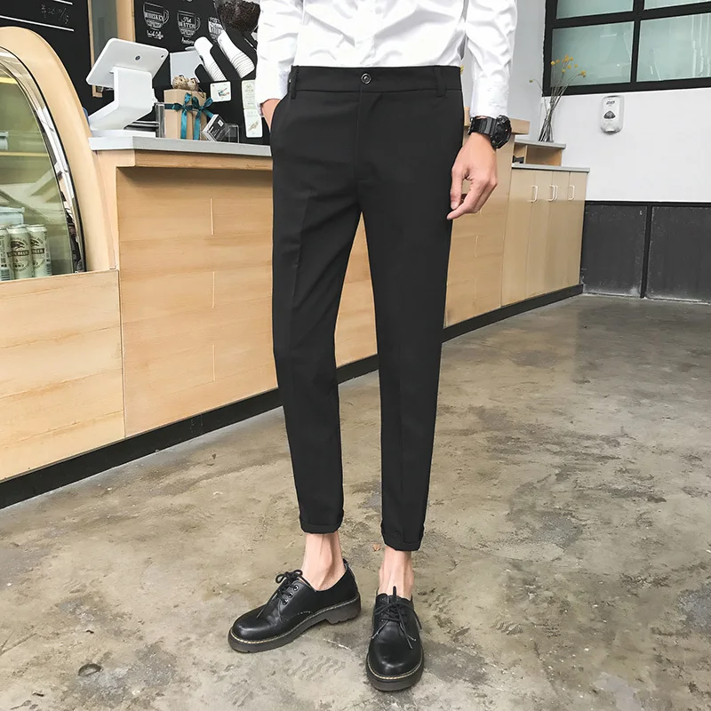 Men's Trousers 2019 Spring New Loose Versatile Slim Feet Pants Thin Section Nine Pants Personality Youth Casual Men's Clothing