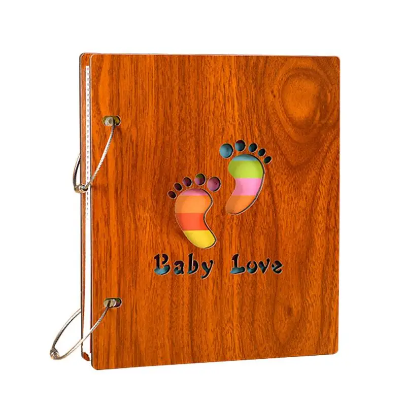 Baby Family Recording Album Wooden Baby Growing Up Recording Book Children's Commemorative Album Mommy And Baby Supply