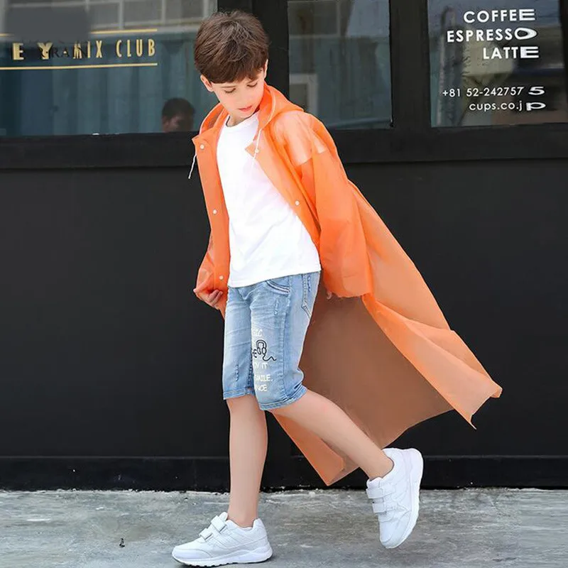 

Transparent Fashion Frosted Child Raincoat Girl And Boy Rainwear Outdoor Hiking Travel Rain Gear Coat For Children