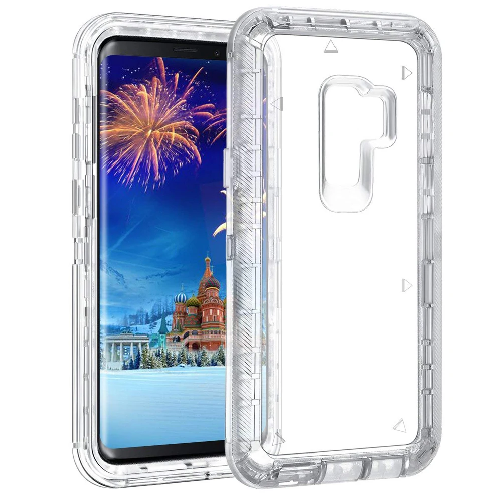Для Samsung Galaxy S10 Plus S9 Гибридный 3в1 Жесткий ПК и мягкий силиконовый армированный