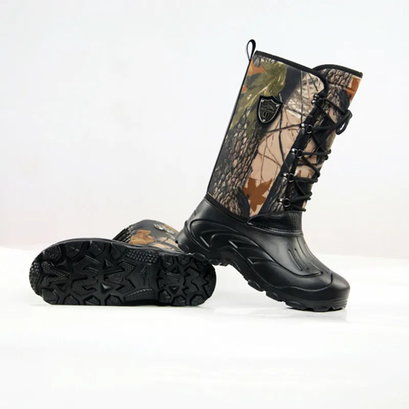 -30 Degree Winter Men High Tube Snow Boots With Liner Outdoor Camping Fishing Hiking Hunting Waterproof Windproof Non-slip Shoes