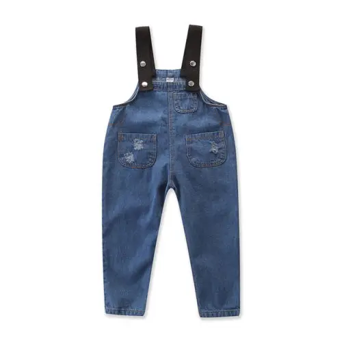 

2019 Toddler Baby Girl Boy Denim Hole Pants Jeans Overalls Fashion Outfits Clothes 2-7T