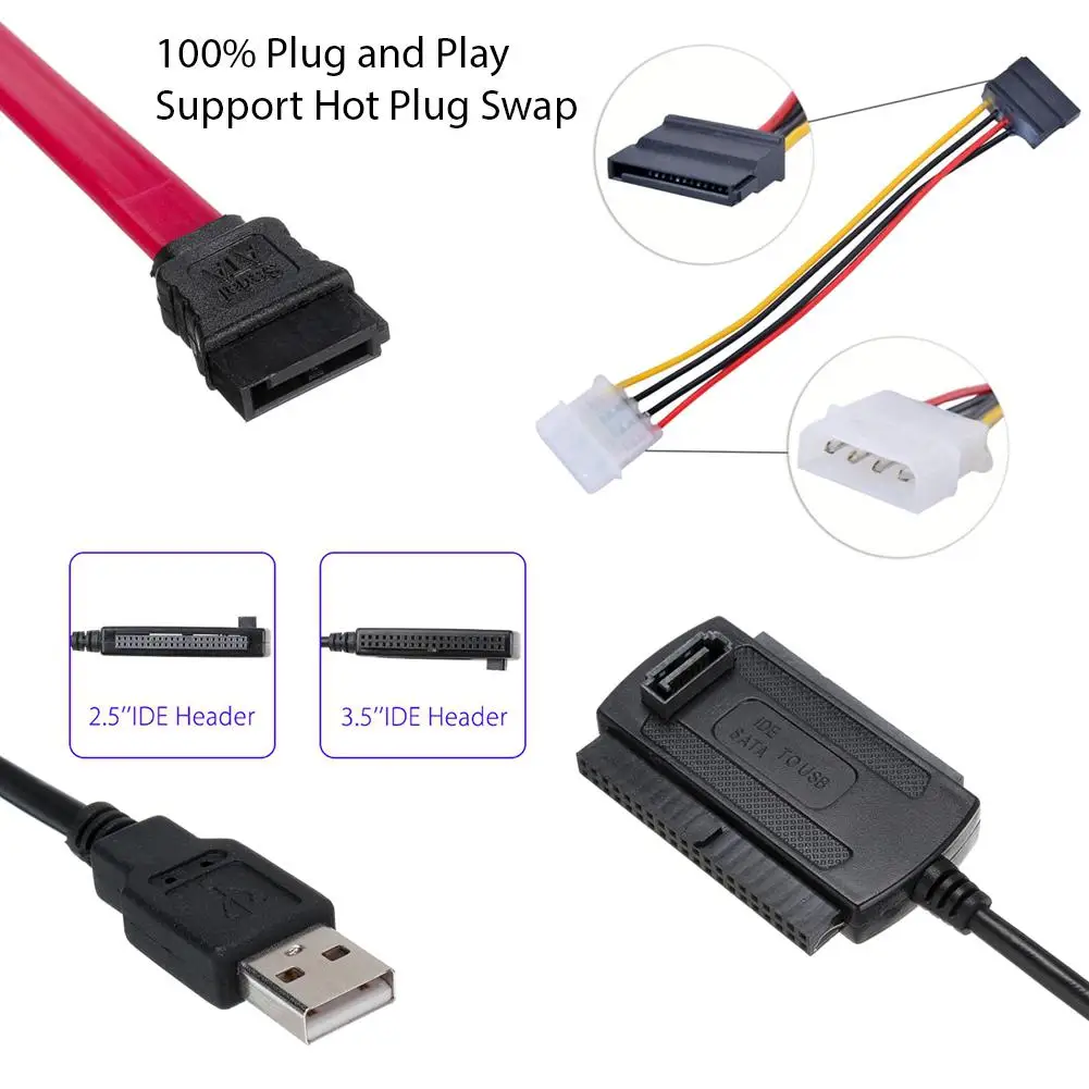 BEESCLOVER адаптер для жесткого диска с USB 2 0 на IDE SATA S ATA 5 3 HD HDD конвертер дюйма