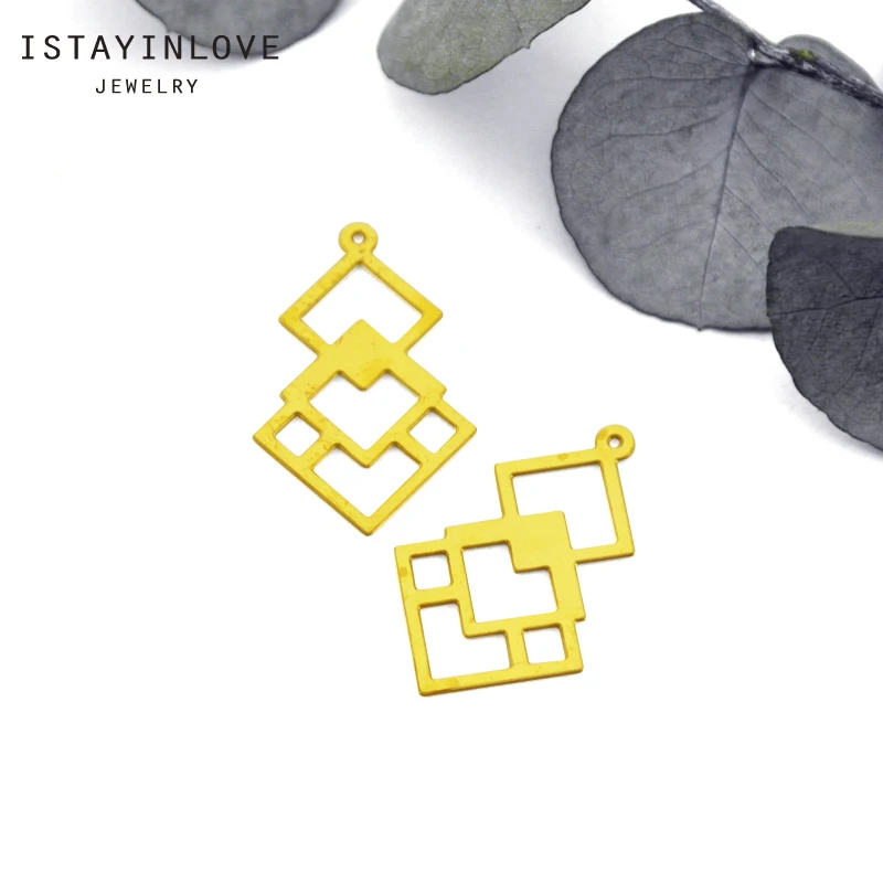 

Handmade Jewelry Making Supplies Pendant Laser Cut Metal Raw Brass Geometric Charm For DIY Necklace Earrings Brooch RD192 6