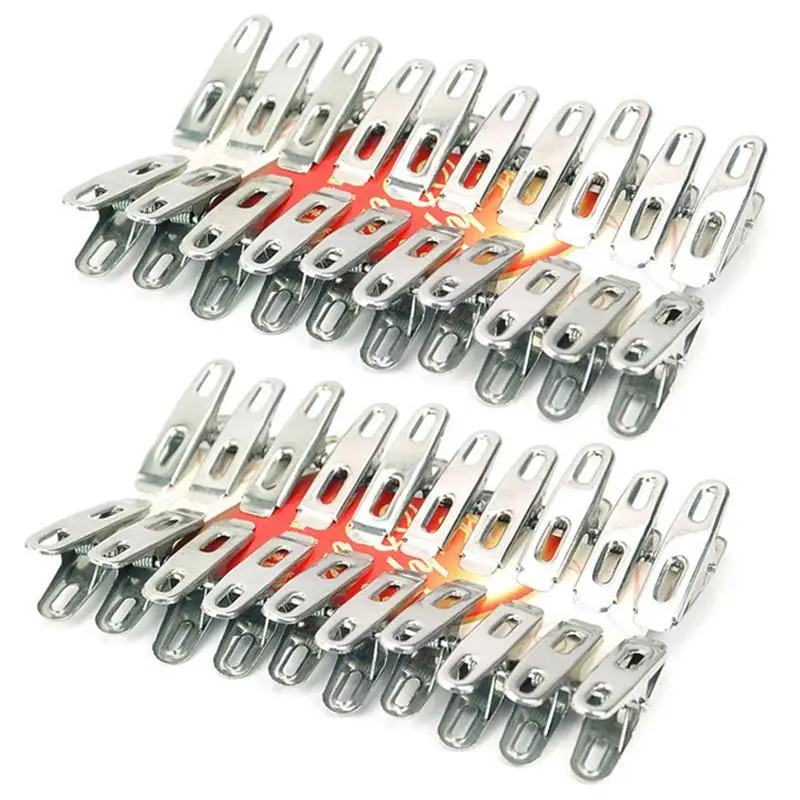 40 Pieces Of Stainless Steel Clothespin Metal Clip Socks Clip
